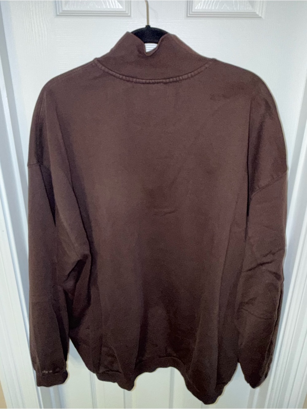 SKIMS Boyfriend Fleece Slouchy Half Zip Pullover - Picture 2 of 4